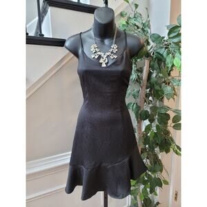 Versona Dress Womens Size 2 Black Sleeveless Fit and Flare Textured Party